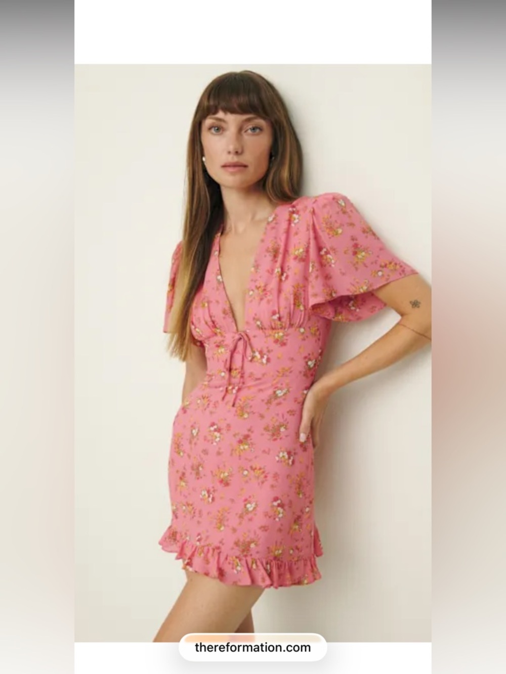 Reformation Mya Dress Pink - Size 4 NWT